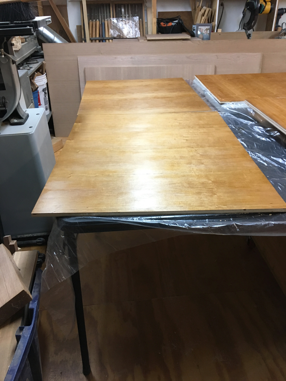 repaired panel stained