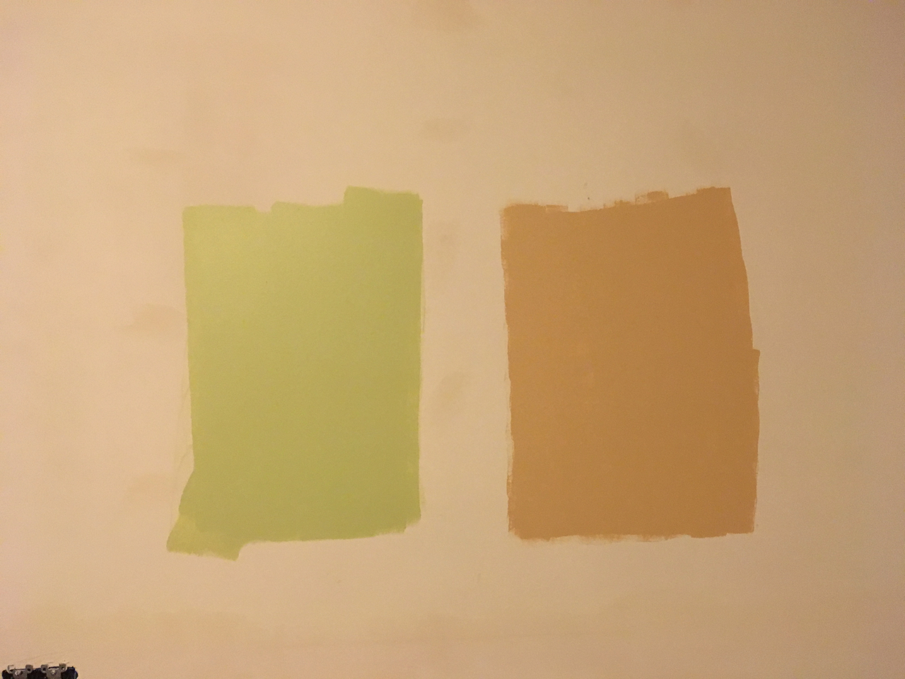 paint samples on the north wall