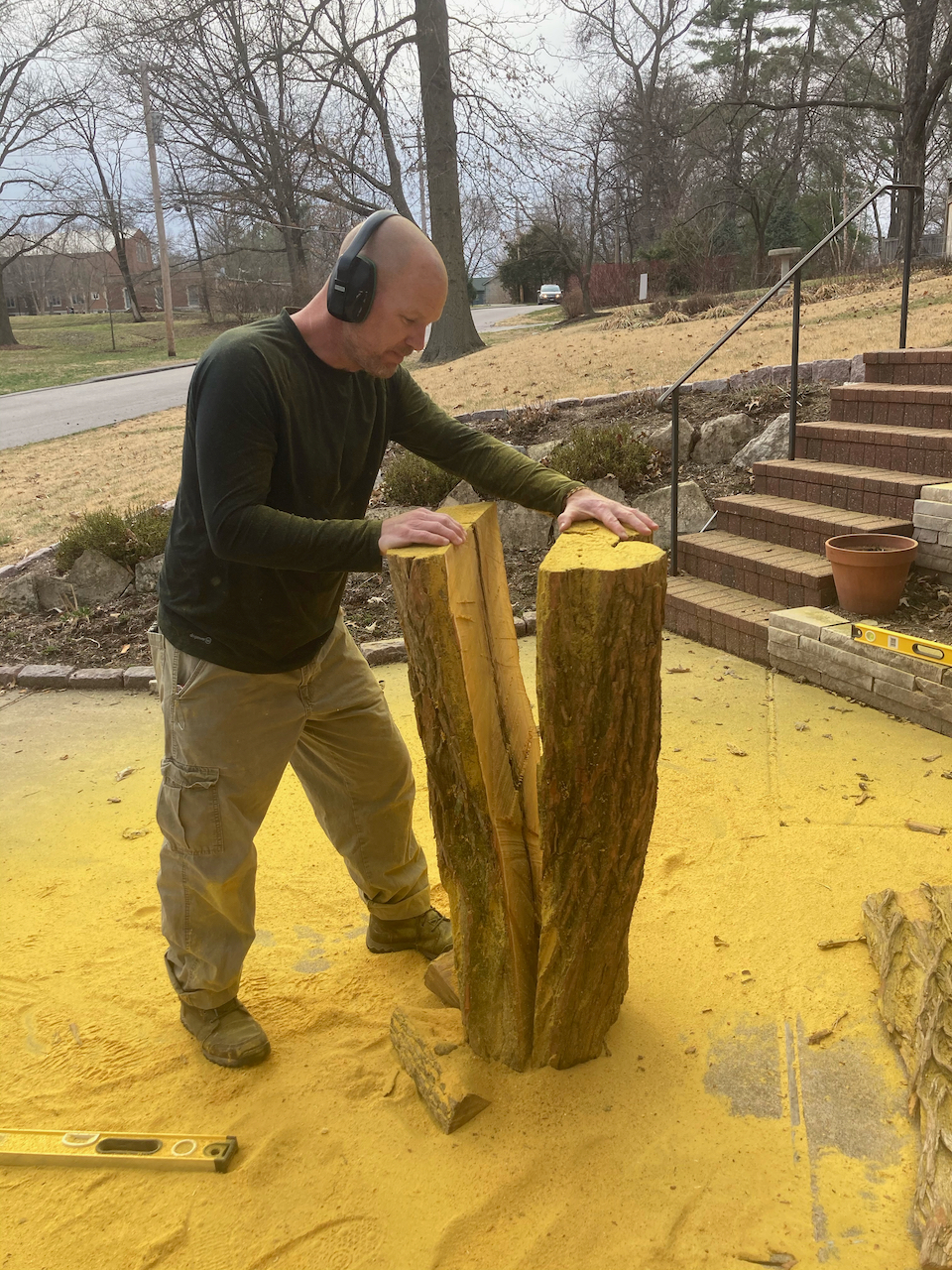 Slab section freshly cut